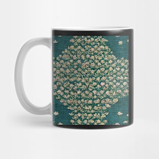 Pink and green Water Lily Pattern Mug